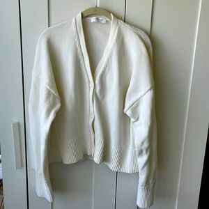 Everlane white cardigan sweater size XL